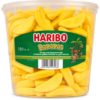 HARIBO Bananen 150 stuks 1,05 kg 